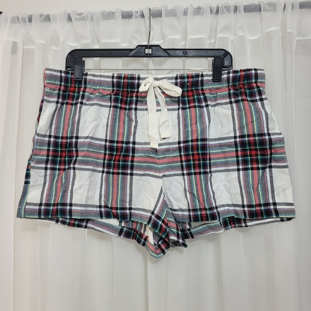 Women’s Striped Flannel Pajama Shorts by Stars Above in Almond Size XL